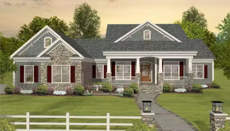 image of transitional house plan 1169