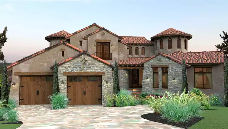 image of tuscan house plan 4442