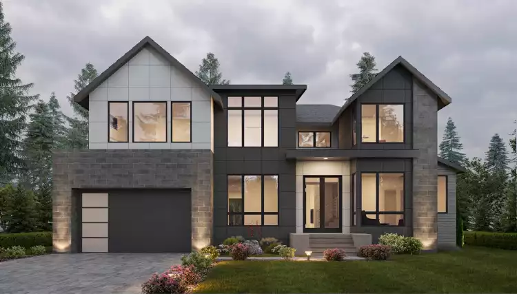 image of transitional house plan 7295