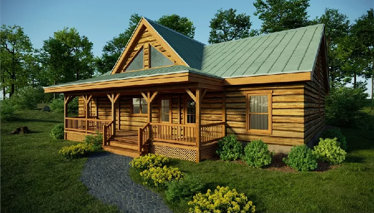 image of log home plan 8645