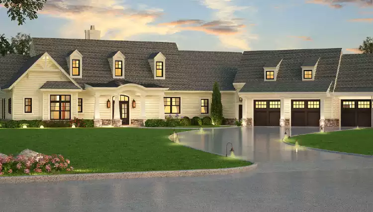 image of transitional house plan 1443