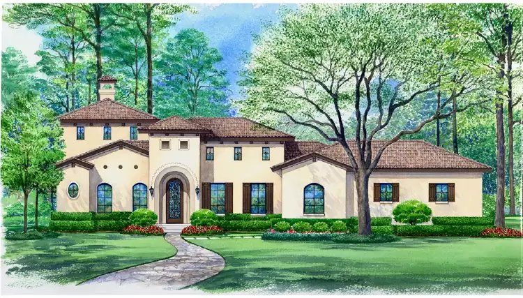 image of tuscan house plan 4480